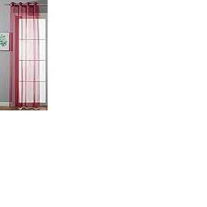 Rideau &agrave; &oelig;illets &laquo; Uni &raquo; Transparent H x l 145 x 140 cm Bordeaux Stores Rideau &agrave; &oelig;illets Finition Ruban pour Salon