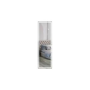 HOMCOM Miroir Plein Pied Mural Grand Miroir rectangulaire avec LED r&eacute;glable, Interrupteur Tactile, en Verre &eacute;pais 4mm 40 x 120 cm pour Salon, Chambre, Salle de Bain