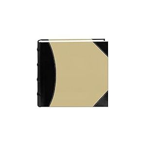 Pioneer Albums Photo Haute capacit&eacute; Cousu en Similicuir et en Tissu pour Album Photo, Noir sur Beige,