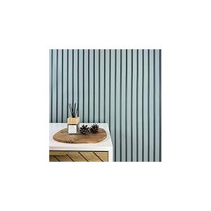 WALLCOVER Papier peint intissé bleu - Rayures noires - Bleu gris - Panneaux de style scandinave - Panneaux muraux modernes - Lamelles - Fabriqué en Allemagne