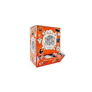 Decora, 0256219, présentoir en carton avec 60 mini-emporte-pièces halloween en plastique assortis, idéal pour créer des mini biscuits thématiques, fabriqué en Italie, design original. Lot de 60