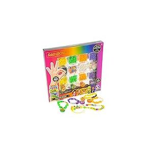 Nice Group Rainbow High Fashion Beads Kit de perles colorées avec lettres, papillons, étoiles, cœurs, fleurs et 4 breloques Lip Gloss 97003 Multicolore