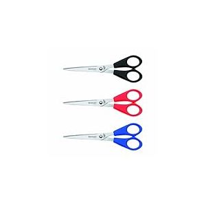 Westcott E-31032 00 Lot de 3 Ciseaux de bureau 17 cm Noir/Rouge/Bleu