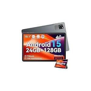 Blackview Android 15 Tablette 10 Pouces Tab60Pro, 4G LTE Tablette Tactile 24Go RAM 128Go ROM(2To TF), Octa Core Tablette Gaming, 5G WiFi/7700 mAh/Widevine L1/Face ID/GMS/GPS/3.5MM Jack