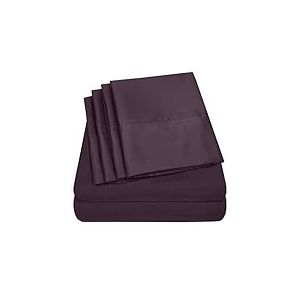 Parure de lit 6 pi&egrave;ces pour lit Double &ndash; Collection Supreme 1500 &ndash; Parure de lit en Microfibre bross&eacute;e Fine avec Poches Profondes &ndash; 2 taies d'oreiller suppl&eacute;mentaires, Excellent Rapport qualit&eacute;/Prix,