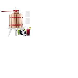 VEVOR Pressoir à Fruits Manuel 12 L, Presse à Vin avec Panier en Bois Massif avec 8 Blocs, Presse-Agrumes avec Poignée, Presse à Jus, Raisin, Cidre de Pomme, Miel pour la Cuisine et la Maison
