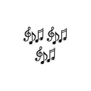 Beistle S57073-BKAZ3 Lot de 9 Notes de Musique en Plastique moul&eacute; Noir