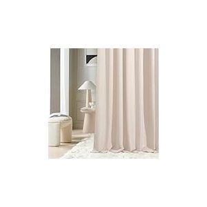ROOM99 Rideau avec Passe Tringle Aura 140 x 250 cm Largeur x Hauteur, Décoration de Fenêtre, Curtains et Draperies intérieurs pour Salon, Chambre Moderne Lisse Crème Claire, 1 pièce