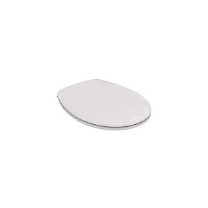 Porcher Abattant WC Simple E131601 Charnières plastique Blanc Résistant Thermodur Fixation par le dessous incluses Modèle authentique