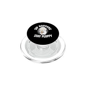 Sip Happens Stay Fluffy Funny Sheep, Jeu de Mots PopSockets PopGrip pour MagSafe