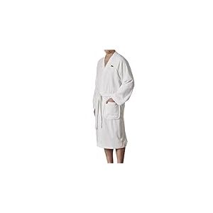 Lacoste Classic Pique Robe Peignoir de Bain, Blanc, Taille Unique Femme