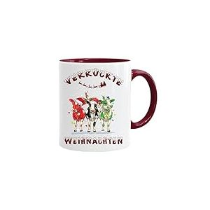 Acen Merchandise Tasse avec inscription en allemand | Fou de Noël | Tasse de vache | Cadeau amusant | Tasse à café | Adieu Collegin | Tasse de Noël | Cadeau Sœur | Tasse drôle
