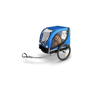 Velo Remorque Chien Pliable - Cariole Velo Chien Max. 40 KG - Remorque de V&eacute;lo pour Animaux de Compagnie - 75 x 52 x 65 cm - Bleu/Noir
