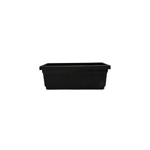The HC Companies Jardinière rectangulaire vénitienne de 45,7 cm – Pot de Fleurs en Plastique léger pour intérieur ou extérieur avec Drainage pour Rebord de fenêtre, Herbes, Fleurs, Noir