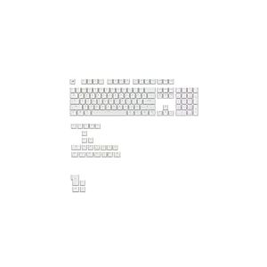 Glorious Gaming - Touches GPBT rétroéclairées : légendes translucides, Blanc, pour claviers mécaniques formats 100%, 75%, 65%, 60%, ANSI & ISO, Disposition américaine QWERTY