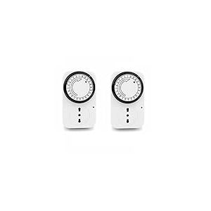 LEOFLA 2 x minuterie réglable 24 Heures avec synchronisation de Prise analogique programmable