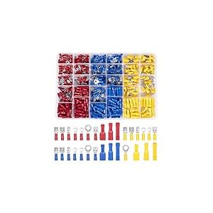 480 pièces Cosses Electriques a Sertir, 30 types Cosses Electriques, Connecteurs à Sertir, Assortiment de Cosses Plates et Rondes pour Voiture Auto Moto Electriques
