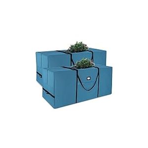 Hearth & Harbor Lot de 2 sacs de rangement pour sapin de No&euml;l &ndash; Bo&icirc;te de rangement &eacute;tanche pour sapin de No&euml;l &ndash; Sac &eacute;tanche avec poign&eacute;es renforc&eacute;es et double fermeture &eacute;clair &ndash; Oxford 600D &ndash; 2,7 m