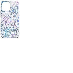 Joli Motif Mandala Pastel Roses Bleu Floral henn&eacute; Coque pour iPhone 13 Pro Max