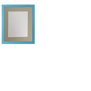 FRAMES BY POST Cadre photo bleu de 1,9 cm avec passe-partout gris clair 35,6 x 20,3 cm - Dimensions de l'image : 25,4 x 10,2 cm - Verre plastique