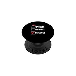Santa's Nice Naughty List Christmas Nice Naughty Fabulous PopSockets PopGrip Adhésif