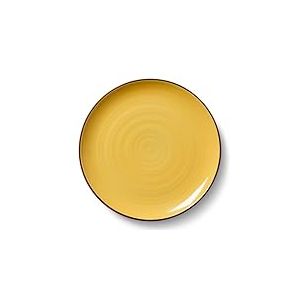 Kähler Design Colore 690601 Assiette plate en céramique fabriquée à la main Couleur jaune saffron Diamètre 27 cm