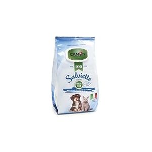 Camon Lingettes nettoyantes pour Le Nettoyage des Cheveux, Parfum Mousse et Aloe &ndash; 30 x 17 cm &ndash; 100 pi&egrave;ces pour Chiens et Chats