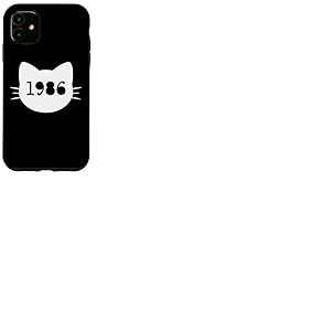 Chat né en 1986 Ans Anniversaire Maman de chat Papa de chat Coque pour iPhone 11