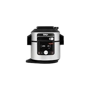 Ninja Multicuiseur Foodi MAX Air Fryer, Smart Lid, 14 fonctions de cuisson, 7.5L, Autocuiseur, Cuisson sous pression, Friture à l'air, Cuisson lente, Grill et plus, Acier inoxydable, OL750EU