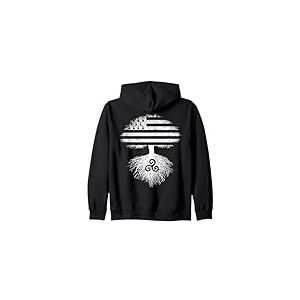 Arbre Drapeau Embl&egrave;mes Bretagne Gwenn ha Du Trisk&egrave;le Breton Sweat &agrave; Capuche