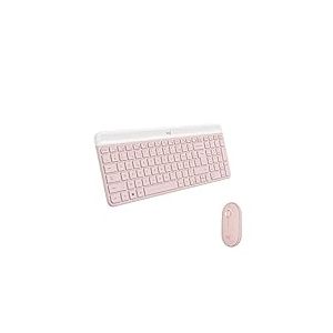 Logitech MK470 Slim Combo Clavier et Souris sans Fil, Compacte et Moderne, Ultra Silencieux, 2,4 GHz avec R&eacute;cepteur USB, Plug n' Play, Compatible avec Windows - Clavier Allemand QWERTZ - Rose