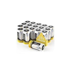 Keenstone Piles CR123A 3V Lithium Lot de 18 – Batteries CR 123A 17345 Jetables Haute Puissance et Haute Performance pour Camera, Capteurs, Verrous sans Clé, Flashs Photo et Lampes de Poche