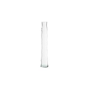DRW Vase de Sol en Verre en Forme de Tronc Transparent 12 x 12 x 70 cm