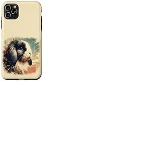 Lapin à Oreilles de Lapin rétro Vintage Illustration Artistique Coque pour iPhone 11 Pro Max