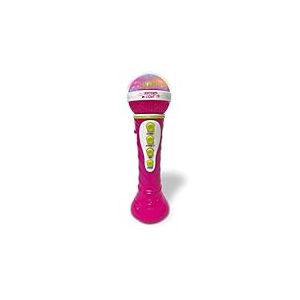 Bontempi - Microphone Starmic Karaoke avec Effets Lumineux pour Performances de Vraie Star Rose 60x195x60 mm Microphone Vocal 16 Morceaux Pr&eacute;r&eacute;gl&eacute;s 8 Rythmes de Batterie