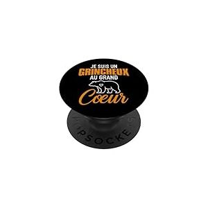 Grincheux au Grand Coeur - Cadeau Dr&ocirc;le Ours R&acirc;leur Grognon PopSockets PopGrip Adh&eacute;sif
