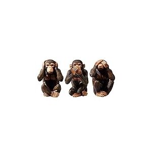 TCIUXYQ Statue de 3 singes de la Sagesse « Hear-No, See-No, Speak-No », « Three Truths of Abstract Art Monkeys » - Marron - 19,8 cm - Décoration d'intérieur Moderne - Cadeau de Bureau pour Homme -