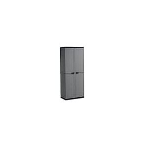 Kis 9734000 0444 01 Jolly Armoire Range-Balais Plastique Gris/Noir 68 x 39 x 166 cm
