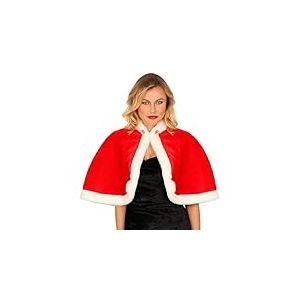 Widmann 10669 10669 Costume Miss Santa Cape, épaule, couvre-lit, fourrure synthétique, rouge/blanc, Noël, Avent, Nicholas, elfe pour femme