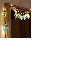 Talking Tables Guirlande lumineuse &agrave; LED disco pour int&eacute;rieur et chambre &agrave; coucher, d&eacute;coration de table de No&euml;l, lueur chaude pour f&ecirc;te NYE, d&eacute;coration d'int&eacute;rieur, pile non incluse, 1,65 m bleu