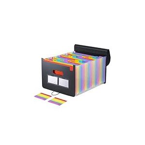 Carehabi Range Document Bureau, 25 Compartments Organiseurs Trieur Document Range Papier,chemise Extensible Portable En Accordéon Avec Couverture Et Onglets Colorés