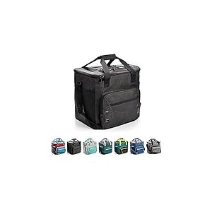 Sac Isotherme 30L - Sac Isotherme Idéal pour Le Camping Tour Pique-Nique Festival - Sac à Lunch Sac de Rangement Alimentaire Sac de Pique-Nique Vacances Grillades (Noir, 30L)