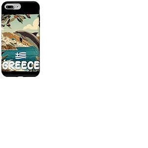 Superbe Costume de Dauphin Grec avec Vue sur la Gr&egrave;ce Coque pour iPhone 7 Plus/8 Plus