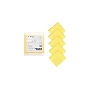 Maya Chiffon Ultra Plus. Sp&eacute;cial pour Le Verre et l'Acier Inoxydable. Absorption Maximale sans Laisser de Traces. Pouvoir Anti-calcaire et Anti-bact&eacute;rien. Paquet de 5 unit&eacute;s (Jaune)