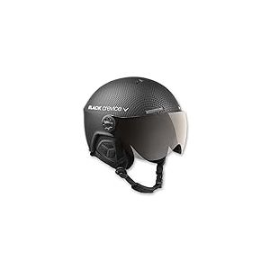 BLACK CREVICE casque de ski Arlberg I casque de ski avec visière & look pilote différentes couleurs I casque de ski hommes & femmes I respirant I avec visière de rechangeI taille réglable (M/L (58-61 cm), Noir Carbone)