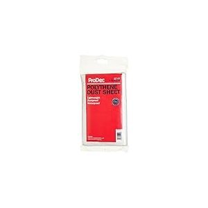 ProDec Film de protection léger 3,6 m x 2,7 m anti-poussière et imperméable pour couvrir et protéger les sols et le mobilier des éclaboussures et projections pendant les travaux de peinture
