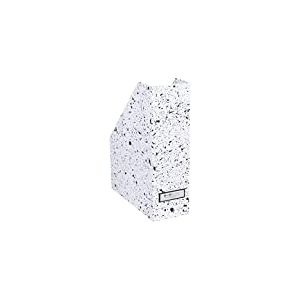 Bigso Box of Sweden trieur pour journaux avec étiquette de marquage – organiseur pratique en panneau de fibres et papier – porte-journaux pour dossiers, documents ou journaux – noir moucheté