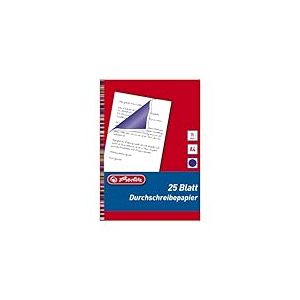 Herlitz 10303717 Lot de 25 feuilles de papier carbone pour écriture à la main A4 (Bleu) (Import Allemagne)