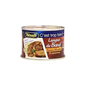 HENAFF Langue de Bœuf Sauce Madère au sel de guérande 410 g - Lot de 3