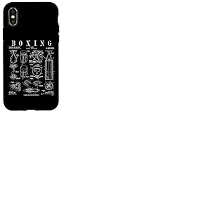 Gants de Boxe Pugilist Boxer Vintage Brevet Dessin Imprim&eacute; Coque pour iPhone X/XS